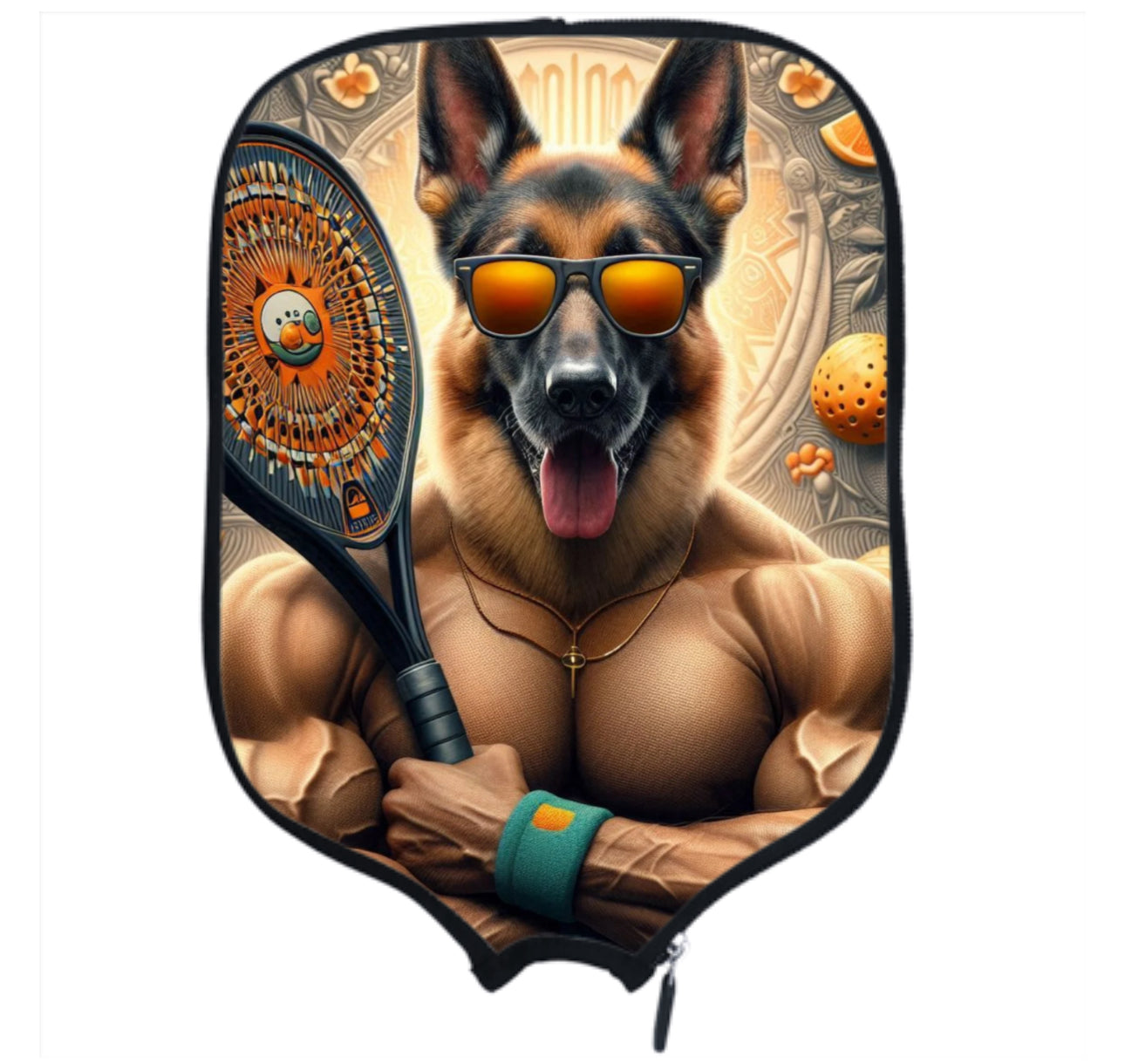 German Shepherd - Hot Dogs Series - Pickleball Paddle Cover