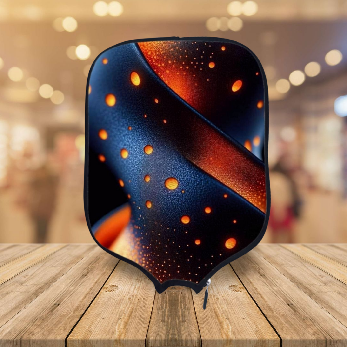 Orange/Black Swirl  - Pickleball Paddle Cover