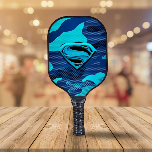 Superman Logo Blue Camo - Pickleball Paddle