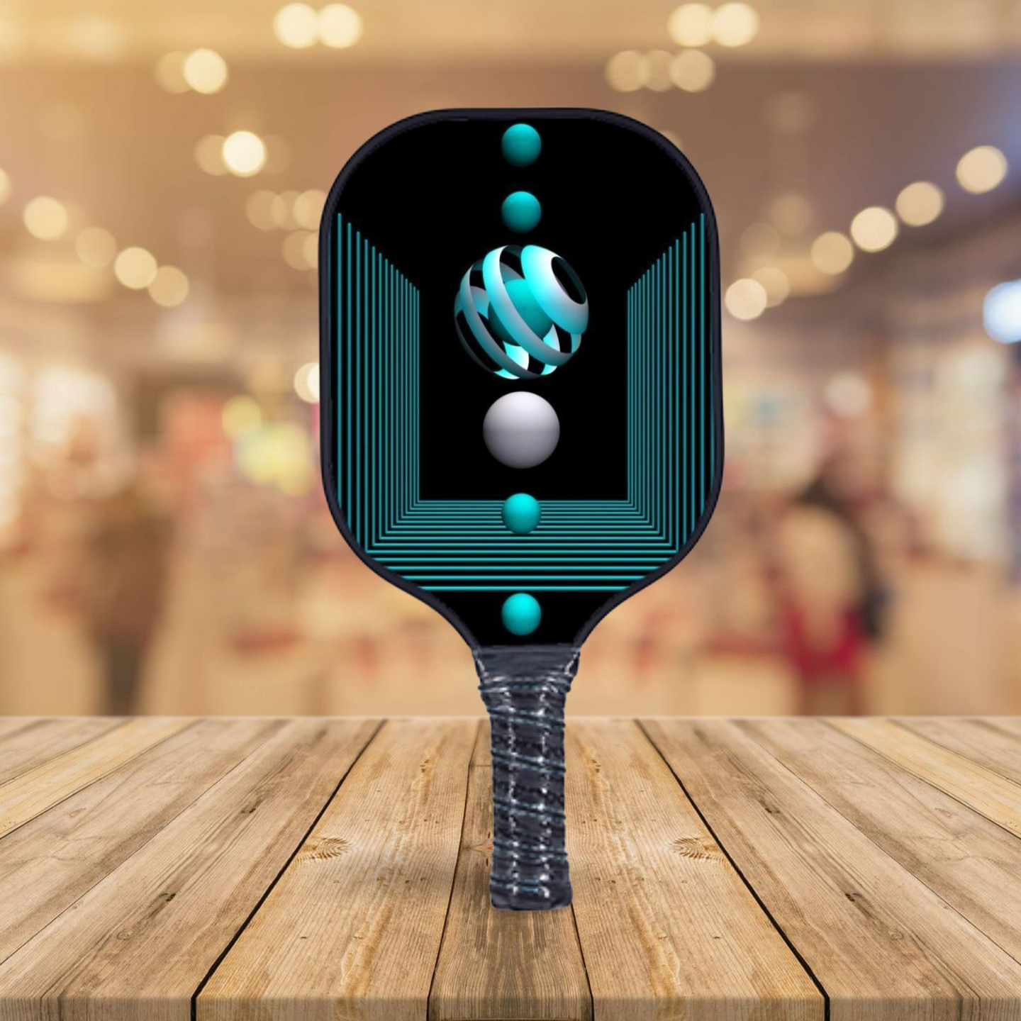 Teal Abstract - Pickleball Paddle