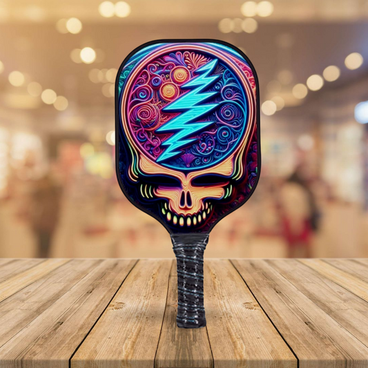 Grateful Dead - Neon Skull - Pickleball Paddle