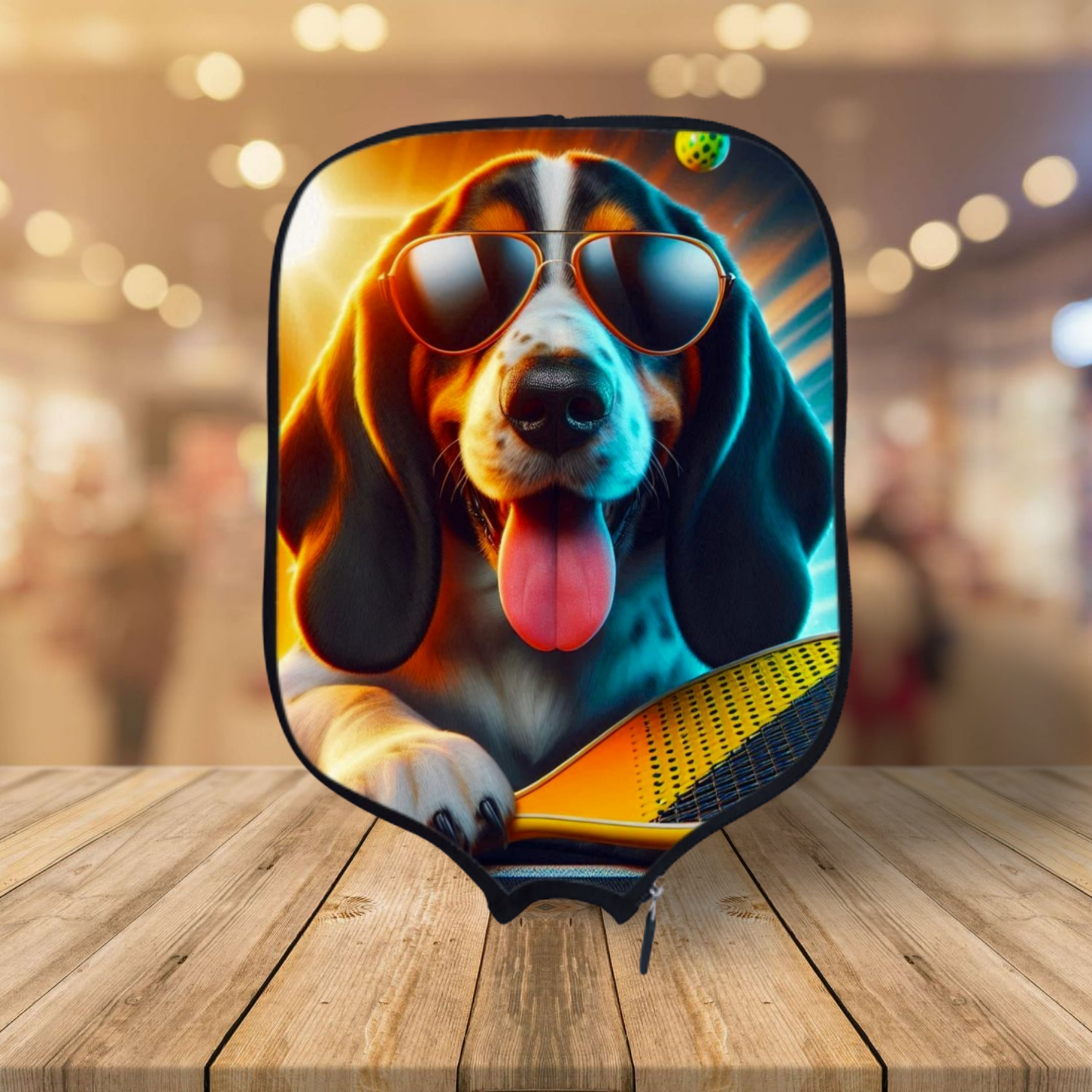 Basset Hound - Hot Dogs Series - Pickleball Paddle Cover