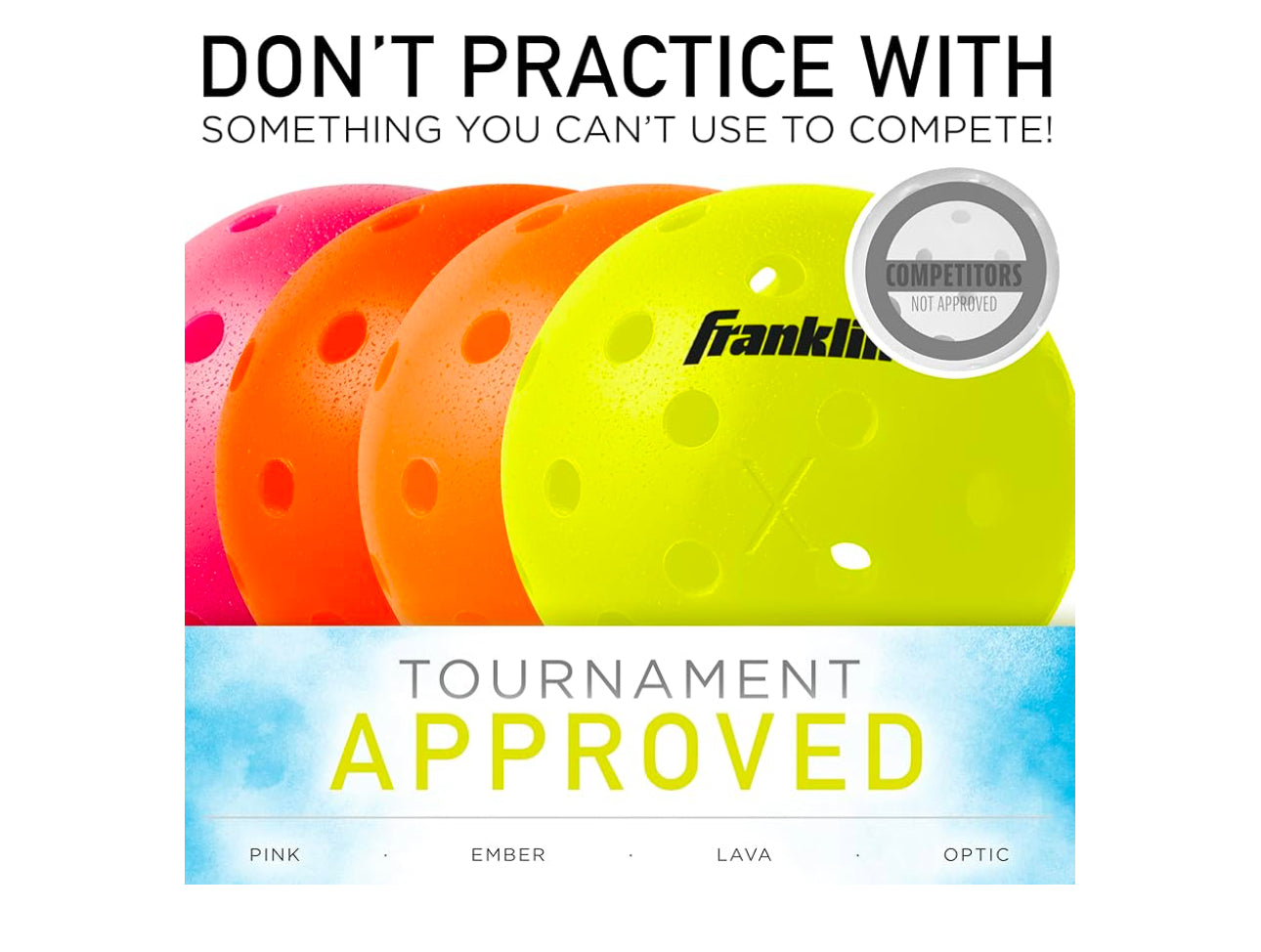 .Franklin Sports Outdoor Pickleballs - X-40 Yellow Pickleball Balls -(USAPA) Approved - Official US Open Ball