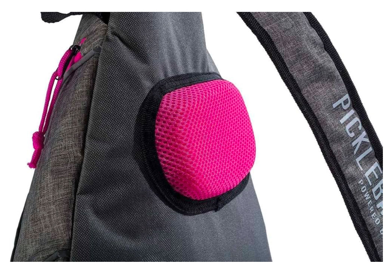 .Franklin Gray/Pink Sports Sling Bag Backpack for Pickleball Gear - Holds Paddles, Balls + Accessories - Official US Open Bag