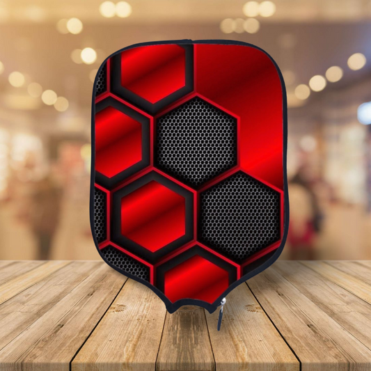 Honeycomb Red - Pickleball Paddle Cover