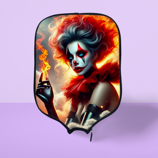 Krazy Clowns - Scarlet Smirk - Pickleball Paddle Cover