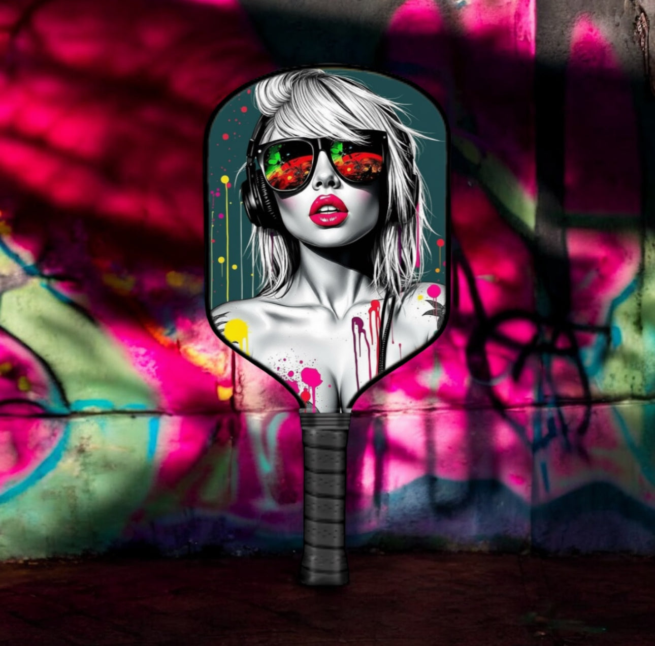 Sexy Headphone Girl #2 - Pickleball Paddle