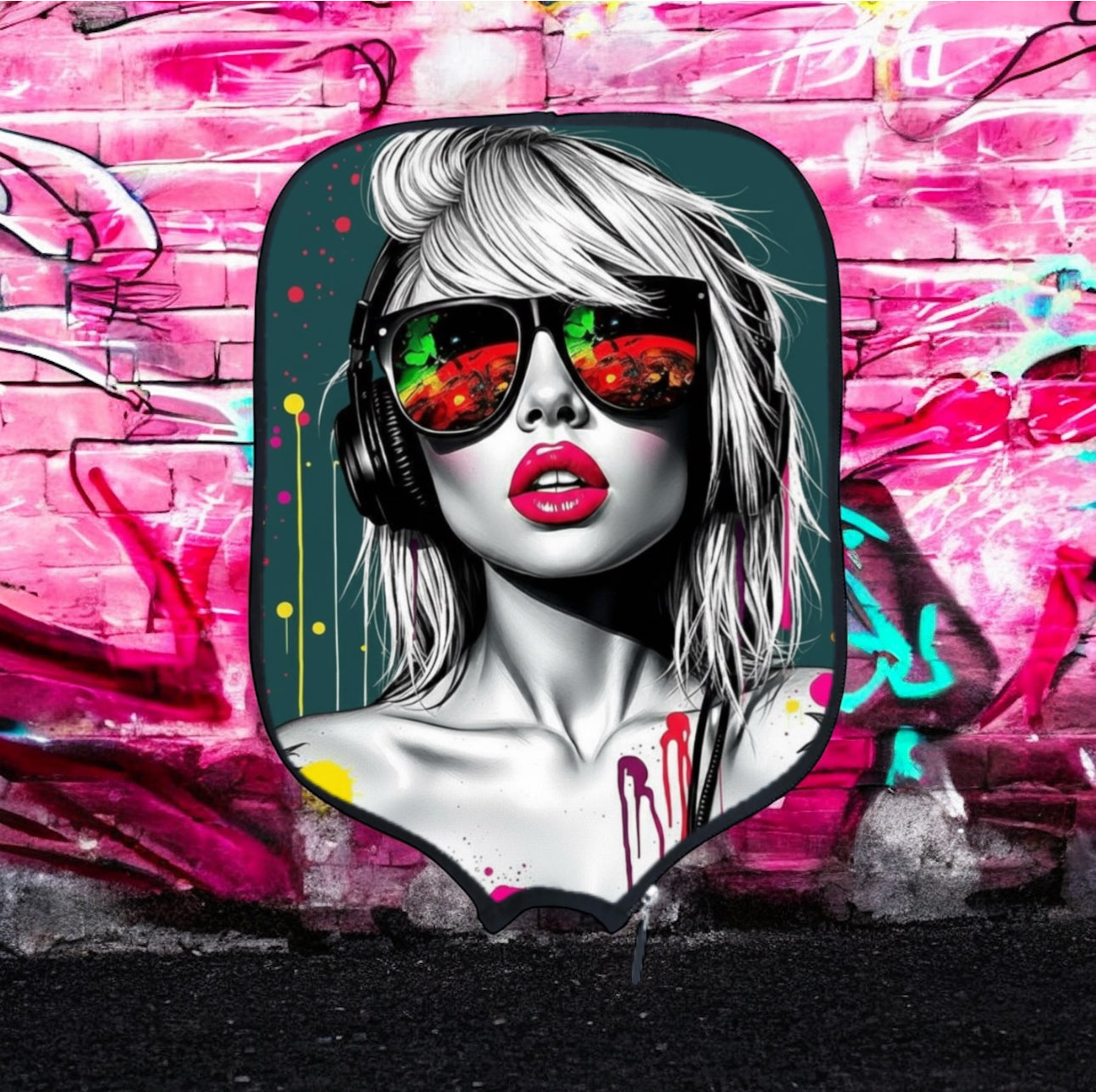 Sexy Headphone Girl #2 - Pickleball Paddle Cover