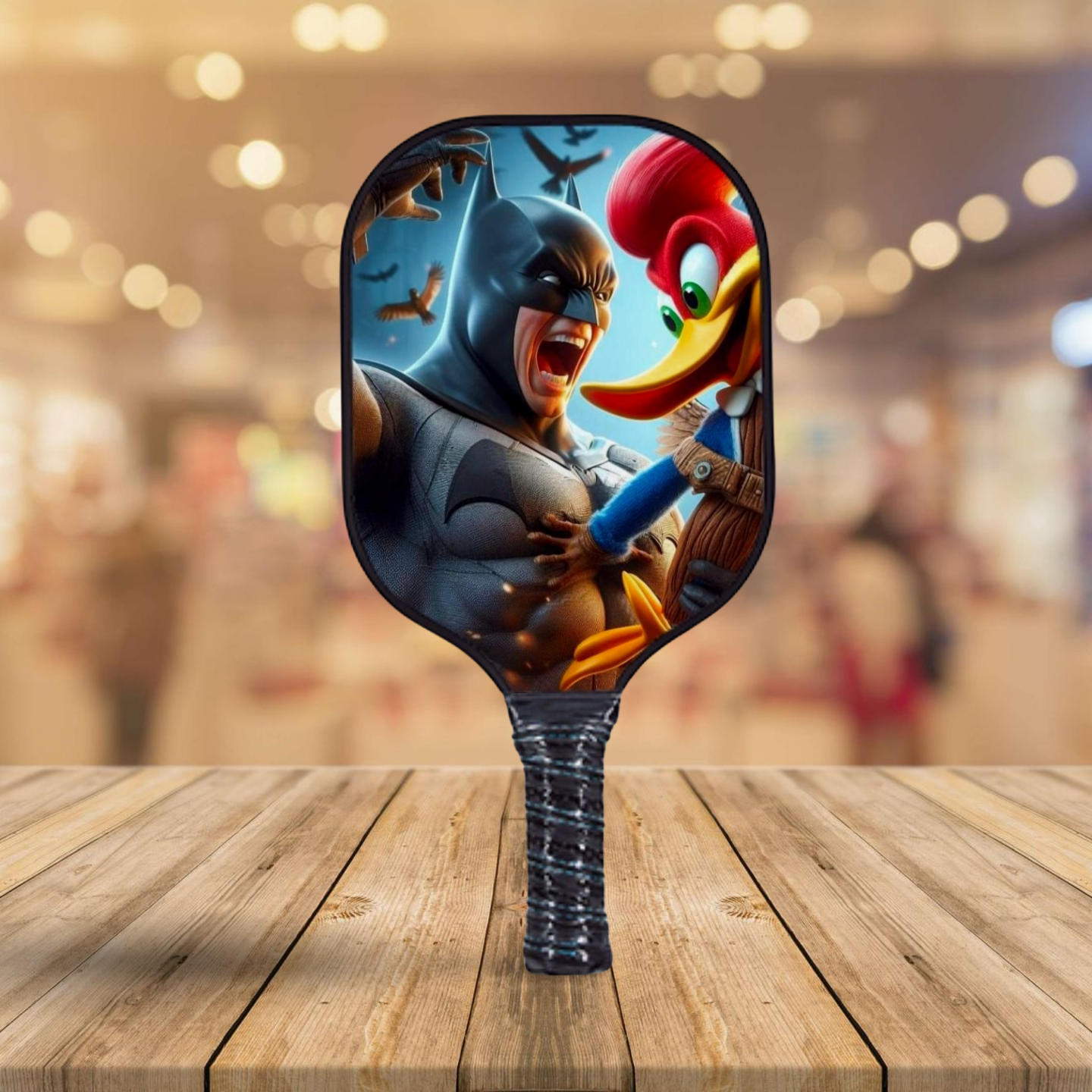 Woody The Woodpecker vs Batman - Pickleball Paddle