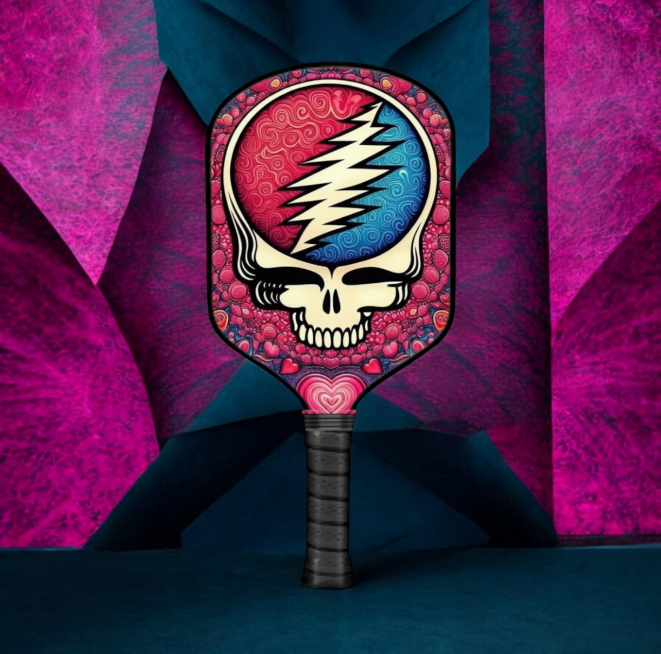 Grateful Dead - Free Love Stealie - Pickleball Paddle