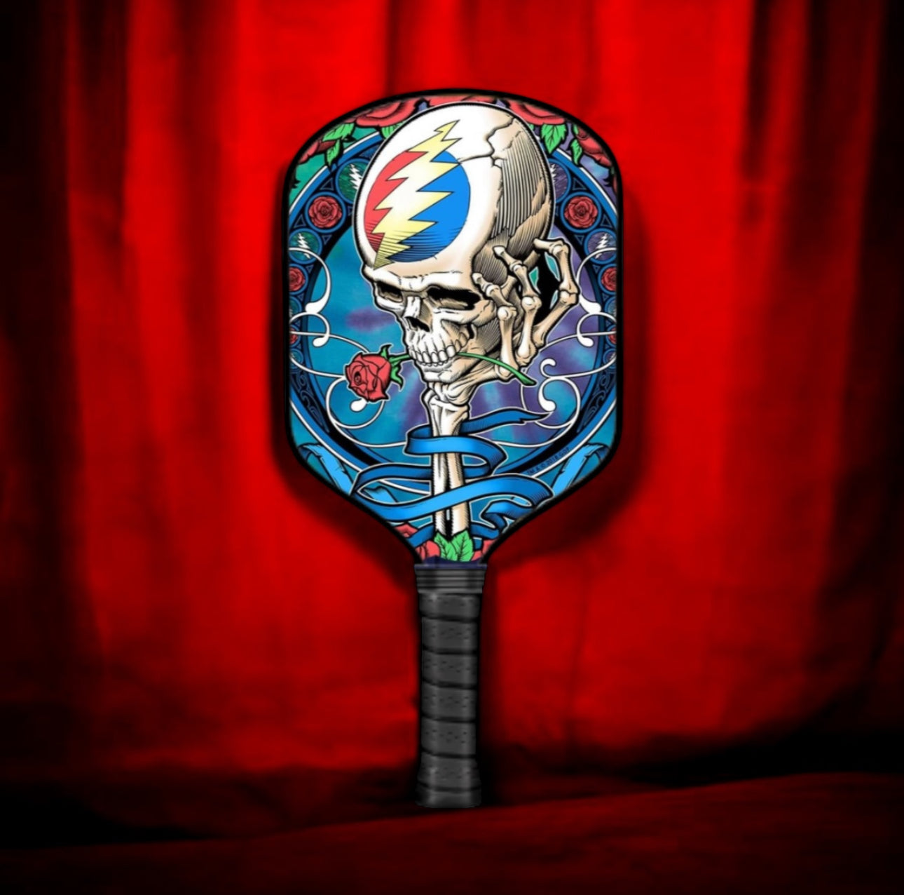 Grateful Dead - Stealie Rose - Pickleball Paddle