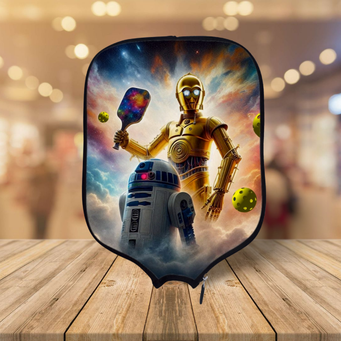 C3PO and R2D2 - Star Wars - Pickleball Paddle Cover