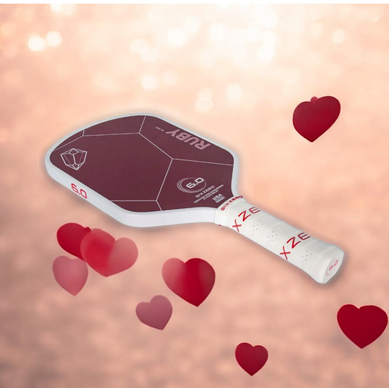 6.0 Six Zero Ruby 16MM Pickleball Paddle