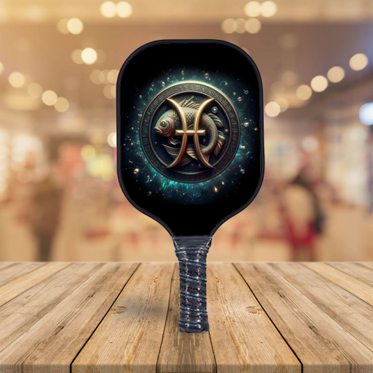 Pisces - Golden Edition - Zodiac Sign - Pickleball Paddle