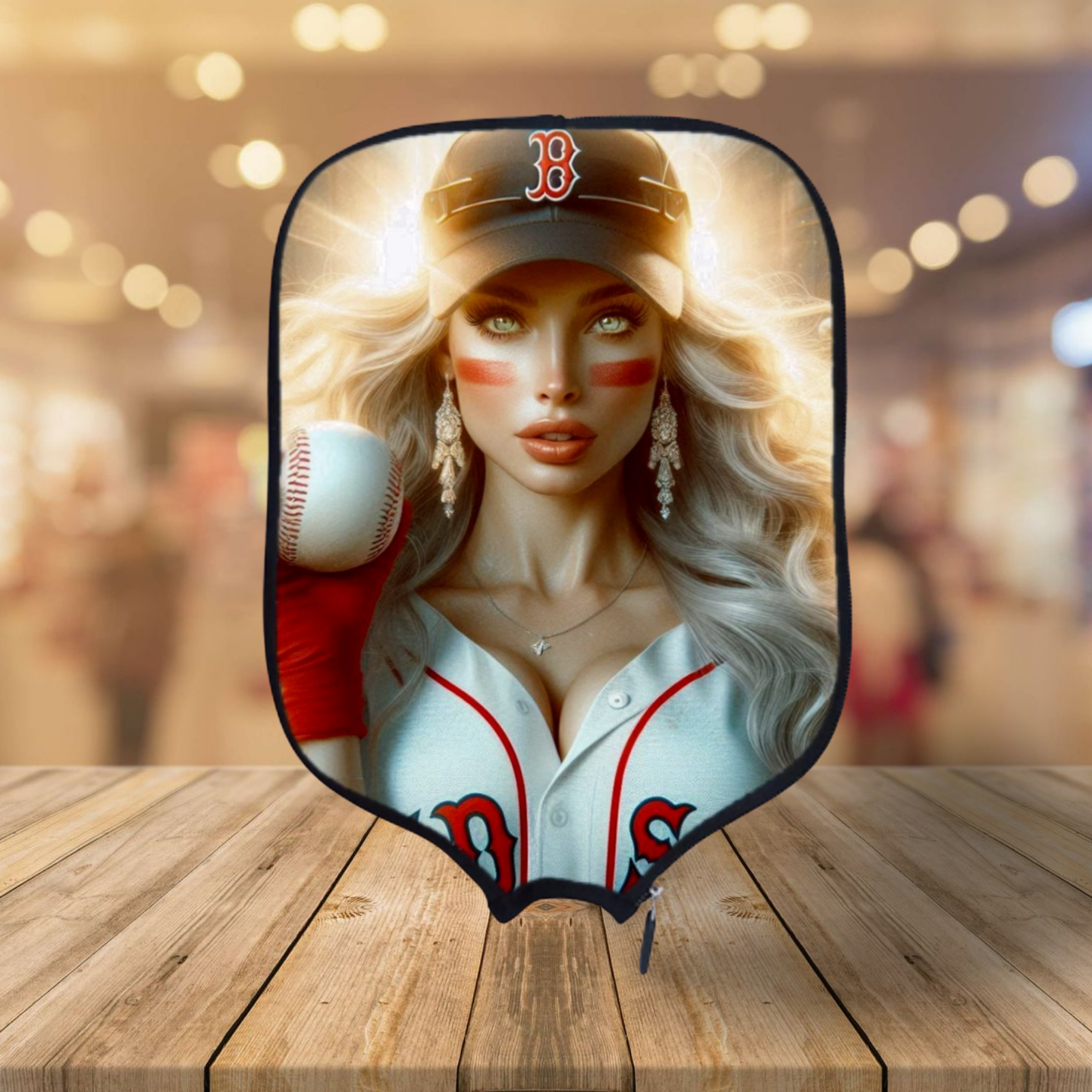 Boston Red Sox - Bat Girl Jasmine - Pickleball Paddle Cover