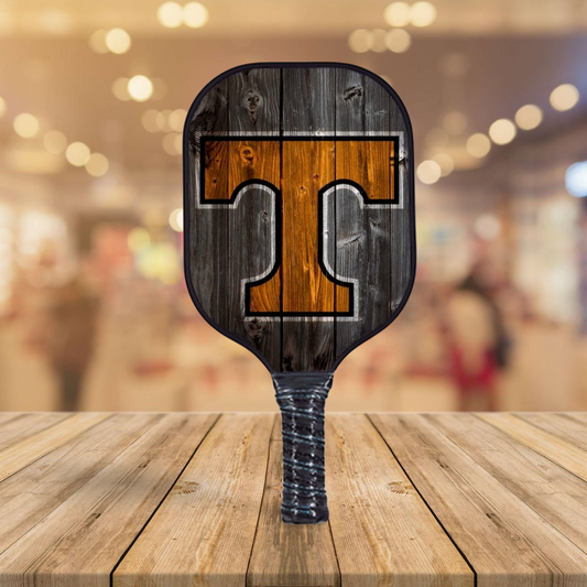 Tennessee University  - Woodgrain Print - Pickleball Paddle