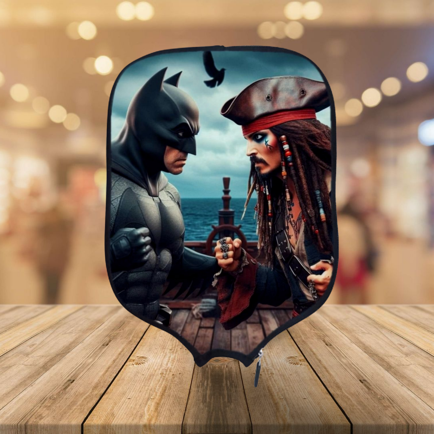 Jack Sparrow VS Batman - Pickleball Paddle Cover
