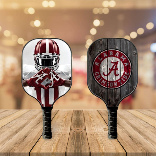 Alabama Crimson Tide -  Woodgrain - Pickleball Paddle