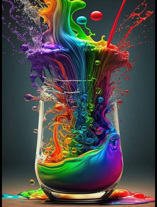 Rainbow Splash - Framed Canvas Hi-Res Wall Artwork