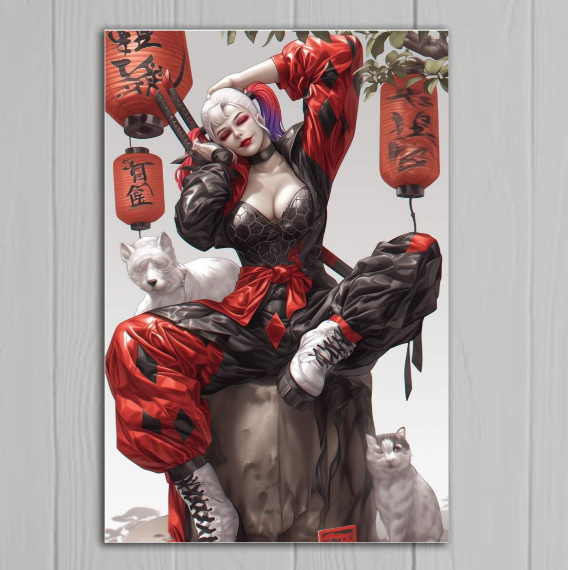 Harley Quinn - Canvas Hi-Res Wall Artwork - Asian Fusion Collection