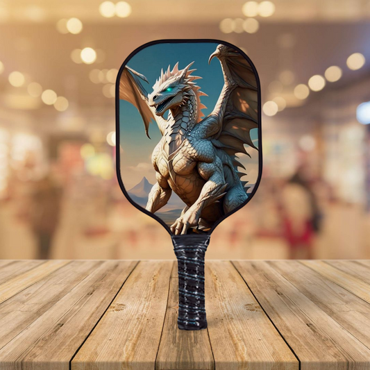 Zaira - Guardian White Dragon of The Kingdom of Avalon Isles Pickleball Paddle