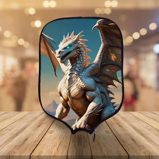 Zaira - Guardian White Dragon of The Kingdom of Avalon Isles Pickleball Paddle Cover