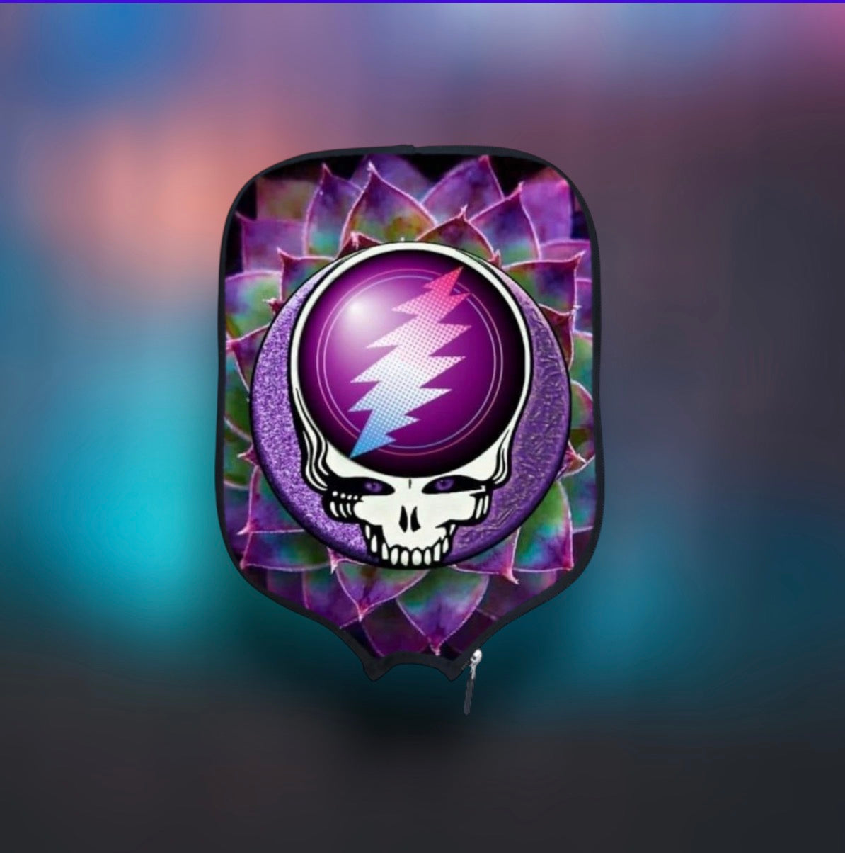 Grateful Dead Drops - Purple Haze Stealie - Pickleball Paddle Cover