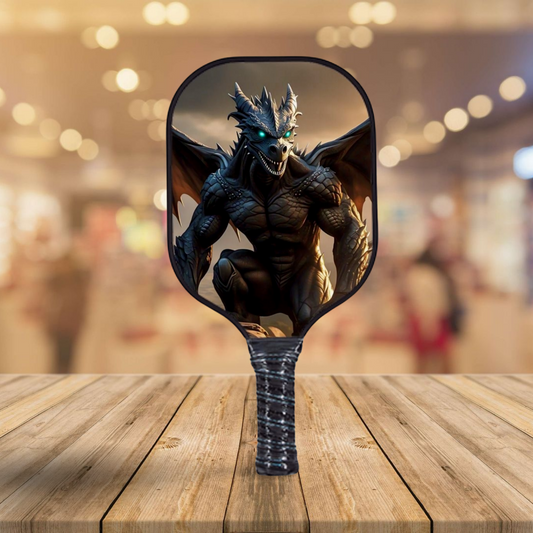 Cimmerian - Guardian Black Dragon of The Kingdom of Avalon Isles Pickleball Paddle