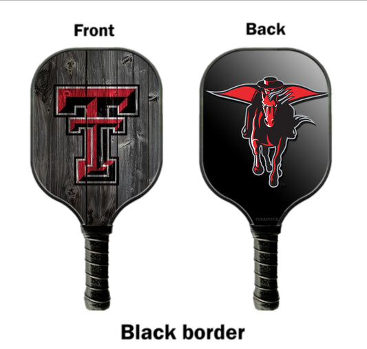 Texas Tech Woodgrain Pickleball Paddle