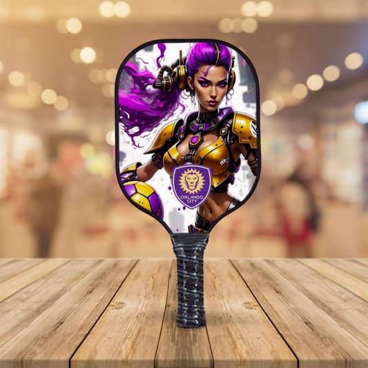 Orlando Pride F.C. - Cyberpunk - Pickleball Paddle