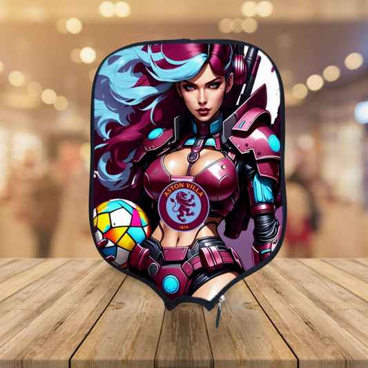 Aston Villa F.C.- Cyberpunk  - Pickleball Paddle Cover