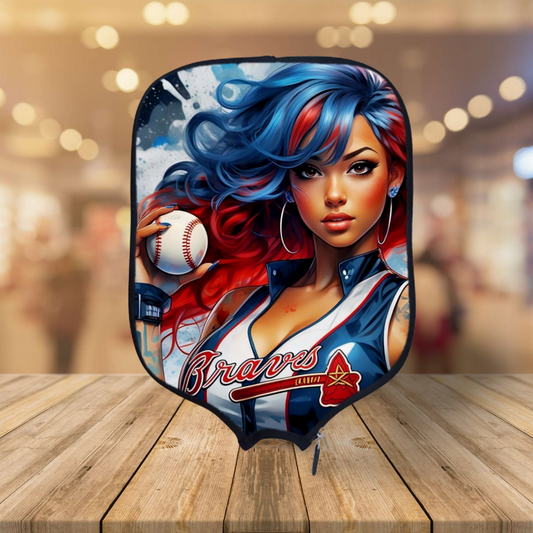 Atlanta Braves - Bat Girl Zenus - MLB - Pickleball Paddle Cover
