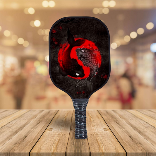Japanese Koi - Black/Red - Pickleball Paddle