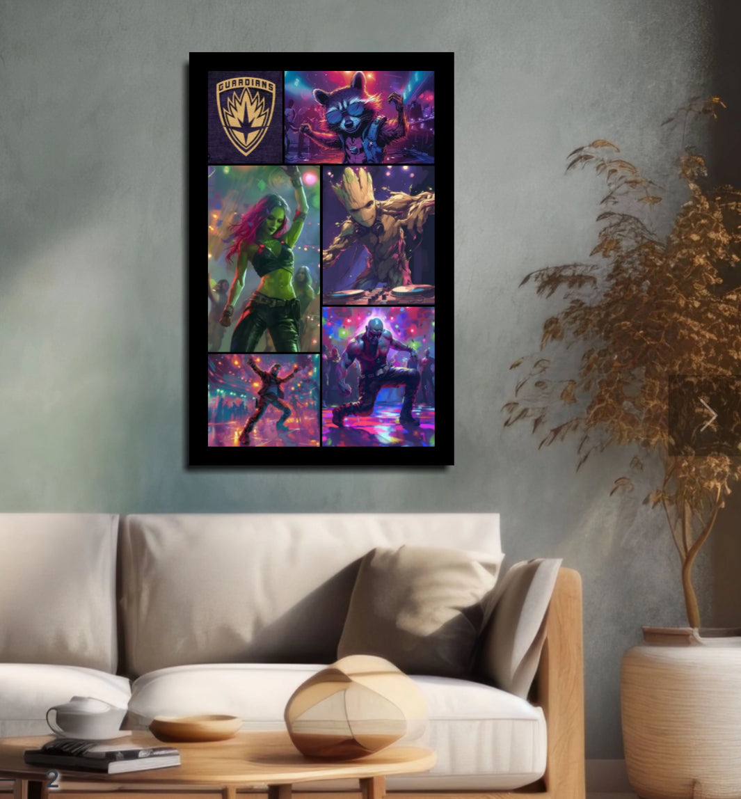 Guardians Of The Galaxy Get Down - Guardians of the Galaxy - Glass Hi-Res Wall Artwork