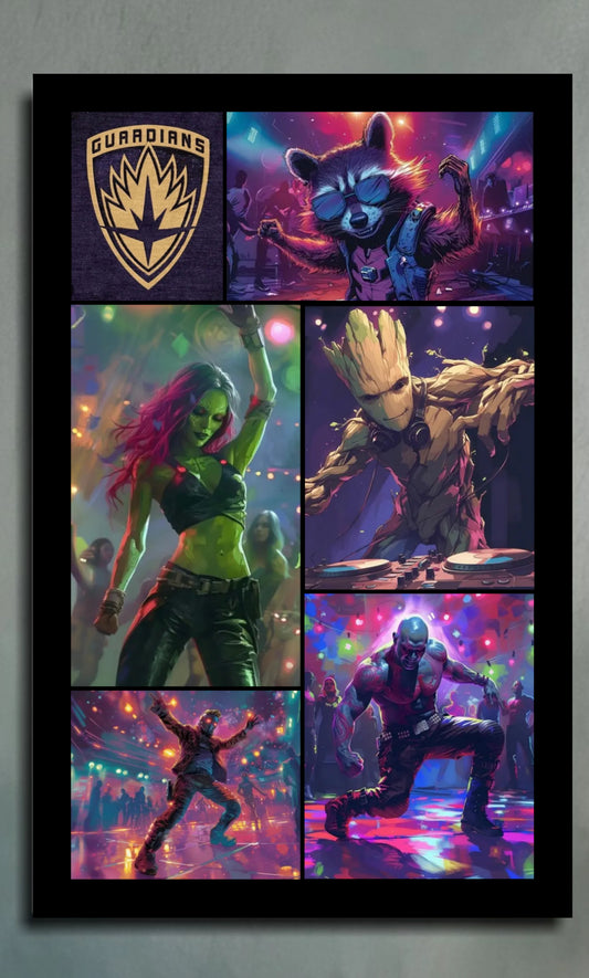 Guardians Of The Galaxy Get Down - Guardians of the Galaxy - Glass Hi-Res Wall Artwork