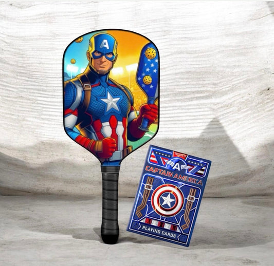 Captain America - Collectors Edition Pickleball Paddle & Playing Cards