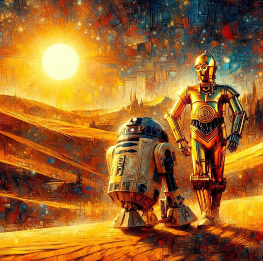 R2D2 and C3PO - Star Wars - Framed Canvas Hi-Res Wall Artwork