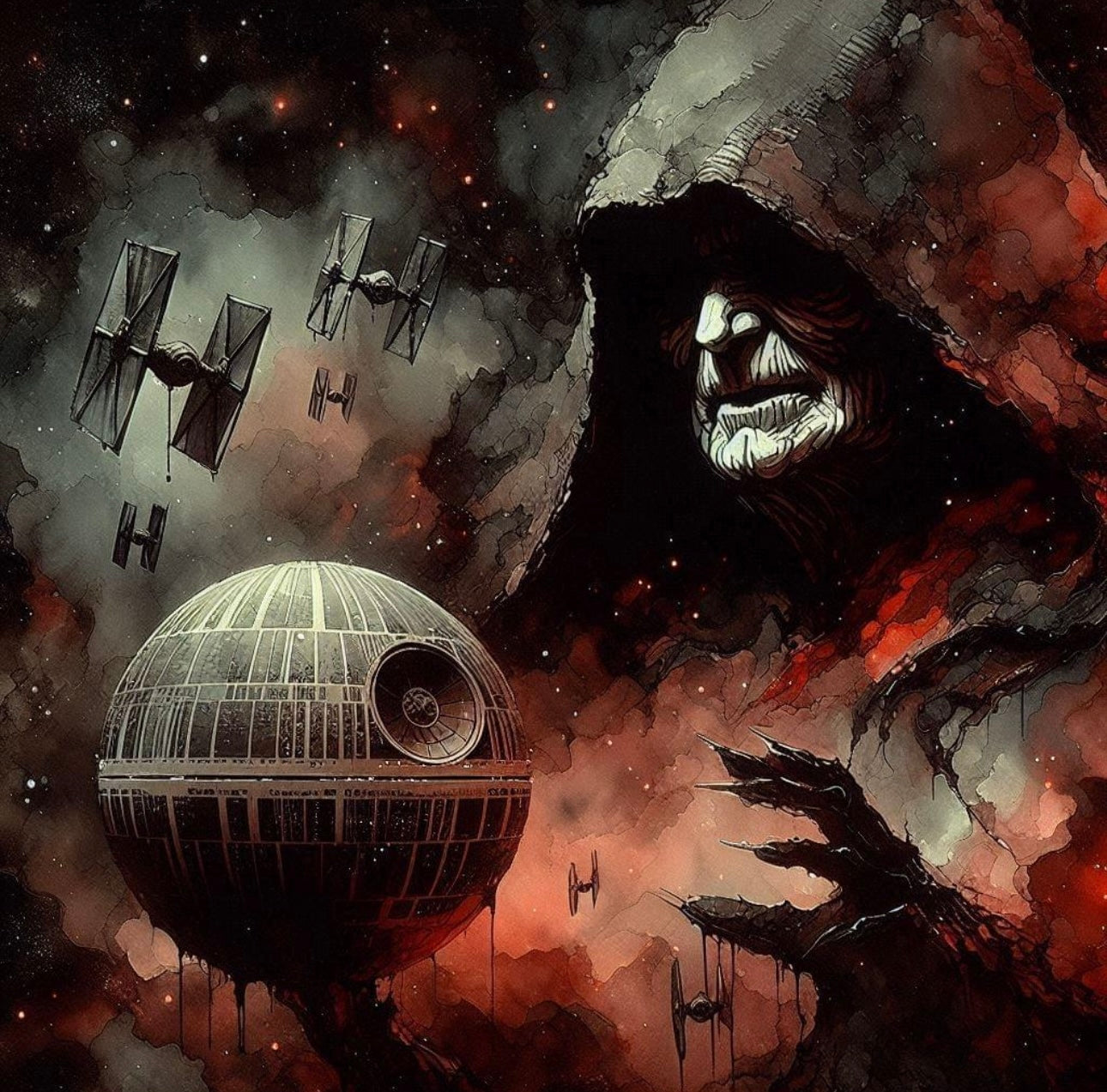 Emperor Palpatine  - Death Star - Star Wars - Canvas Hi-Res Wall Artwork