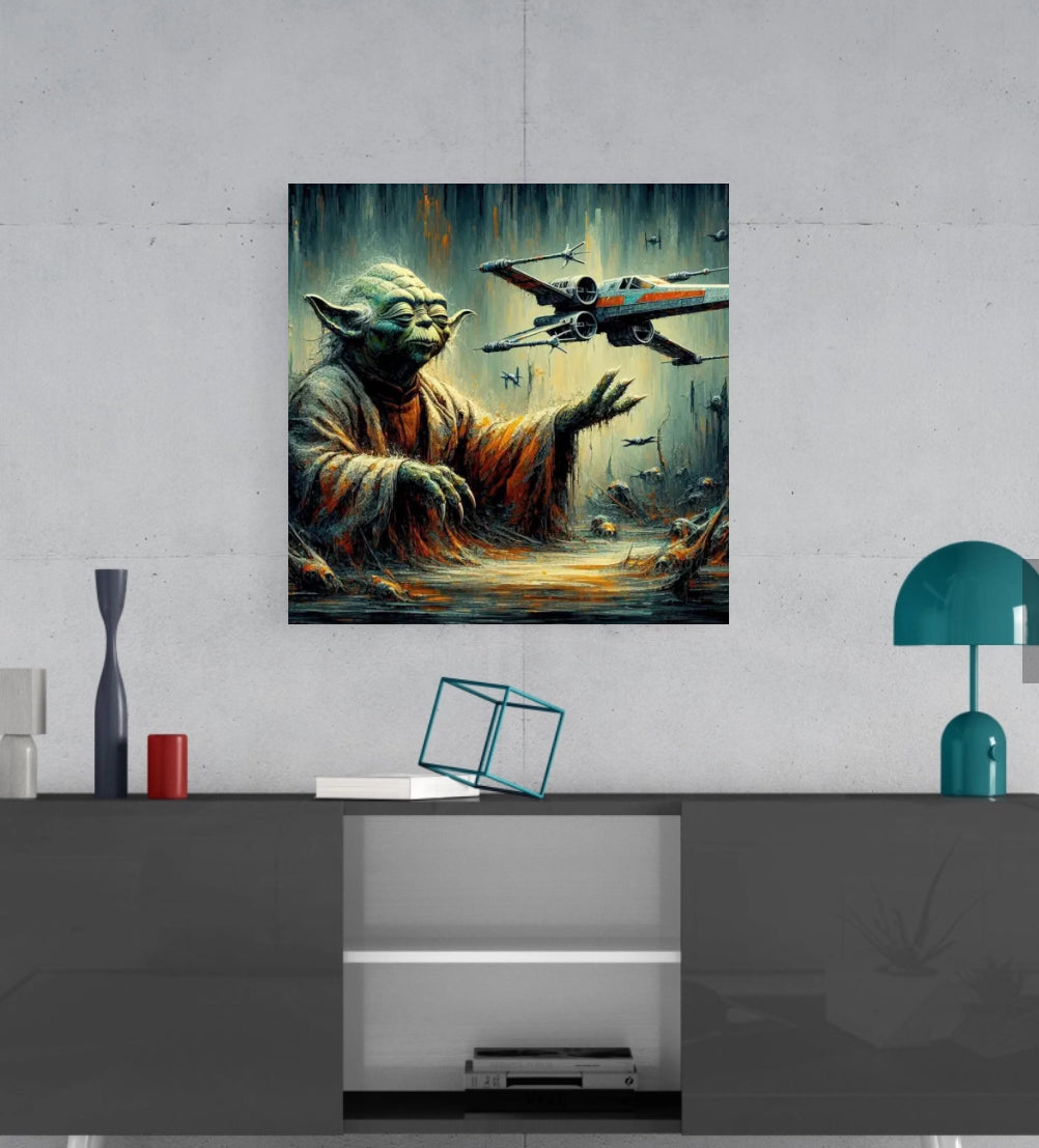 Yoda and The Force  - Star Wars - Canvas Hi-Res Wall Artwork