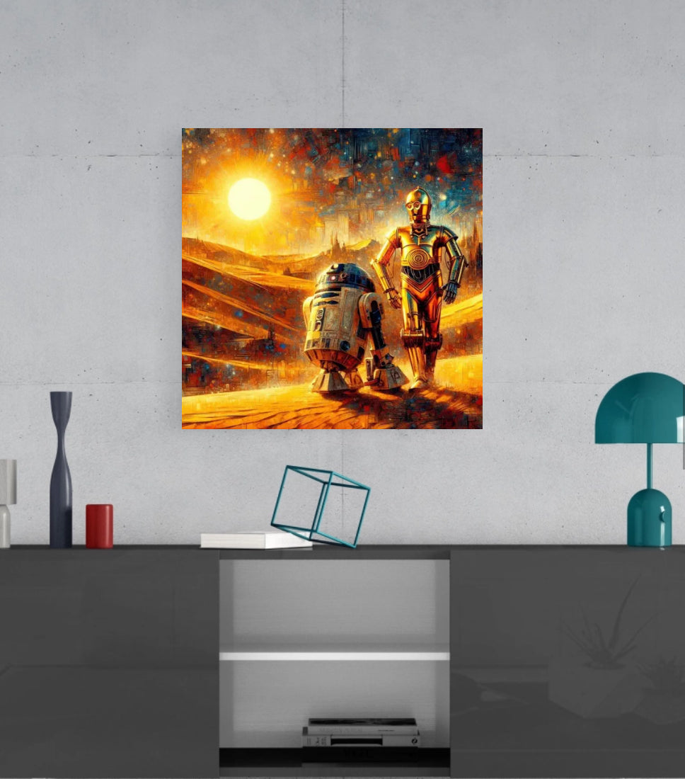 R2D2 and C3PO - Star Wars - Framed Canvas Hi-Res Wall Artwork