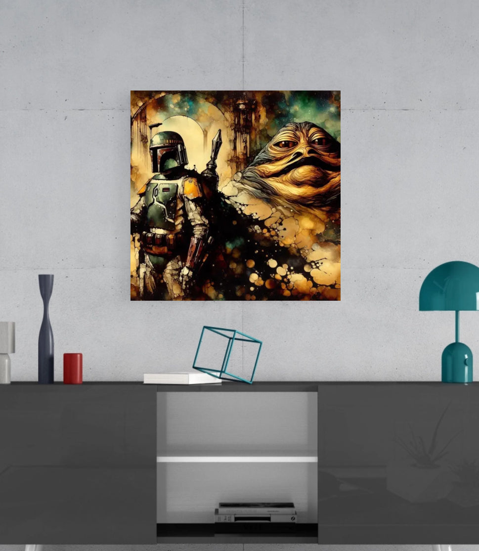 Boba Fett and Jabba The Hutt - Ready To Hang  Canvas Hi-Res Wall Artwork