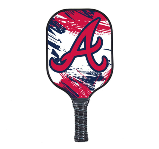 Atlanta Braves - Red/Blue Strokes - Pickleball Paddle