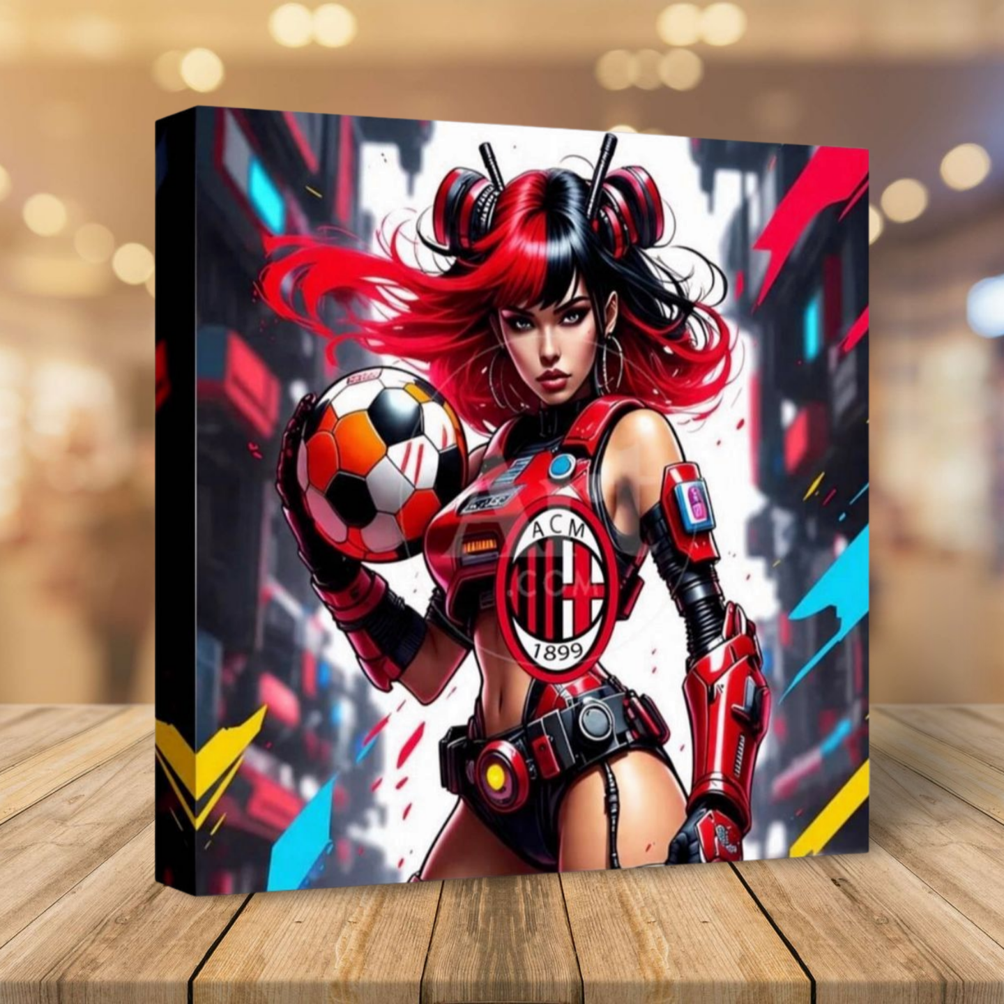 AC Milan - Cyberpunk - Ready To Hang Canvas Hi-Res Wall Artwork