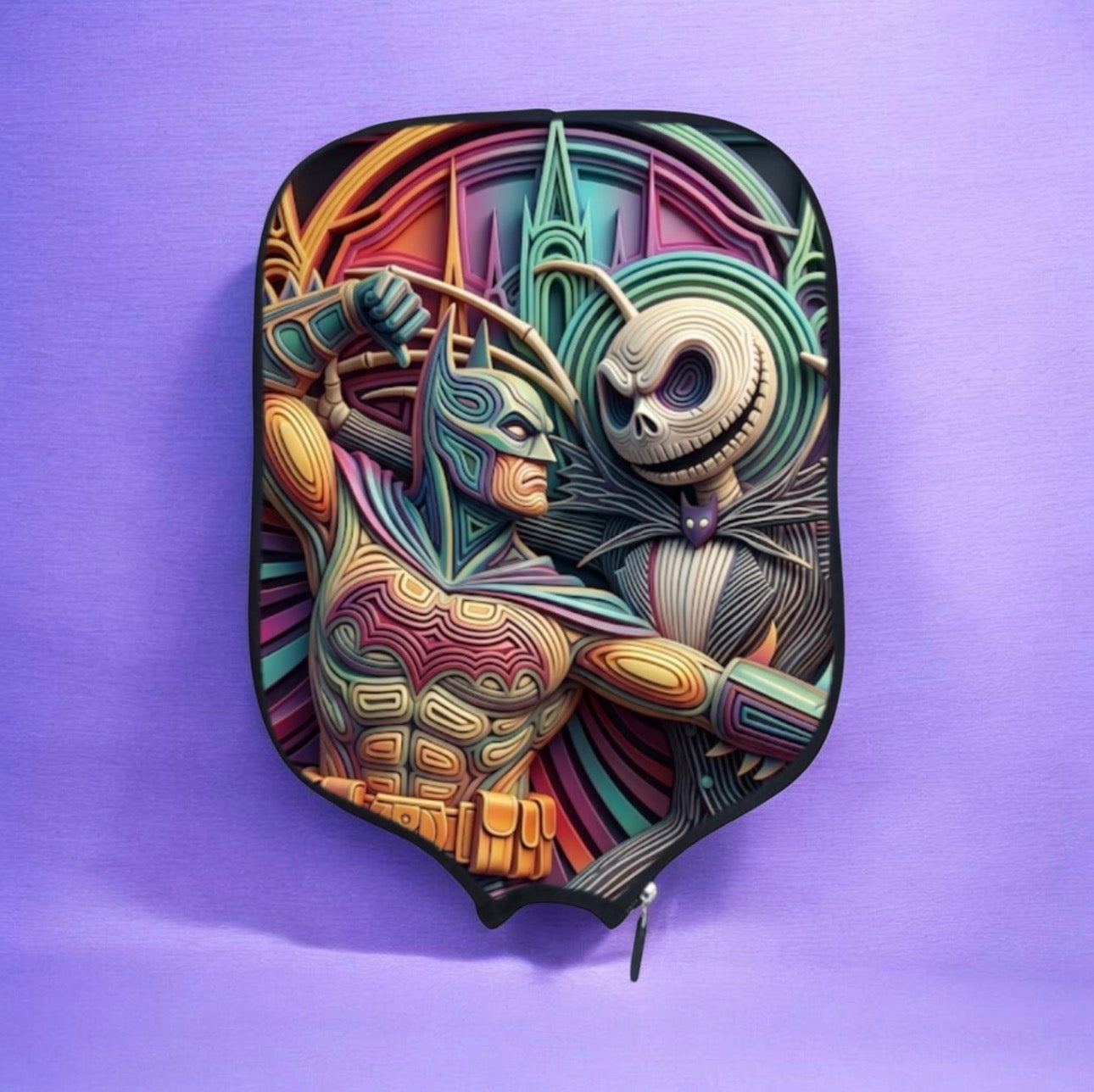 Jack Skellington VS Batman #2 - Pickleball Paddle Cover