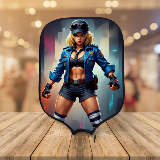 Street Fighter -Lucia Morgan Animated - Pickleball Paddle Cover