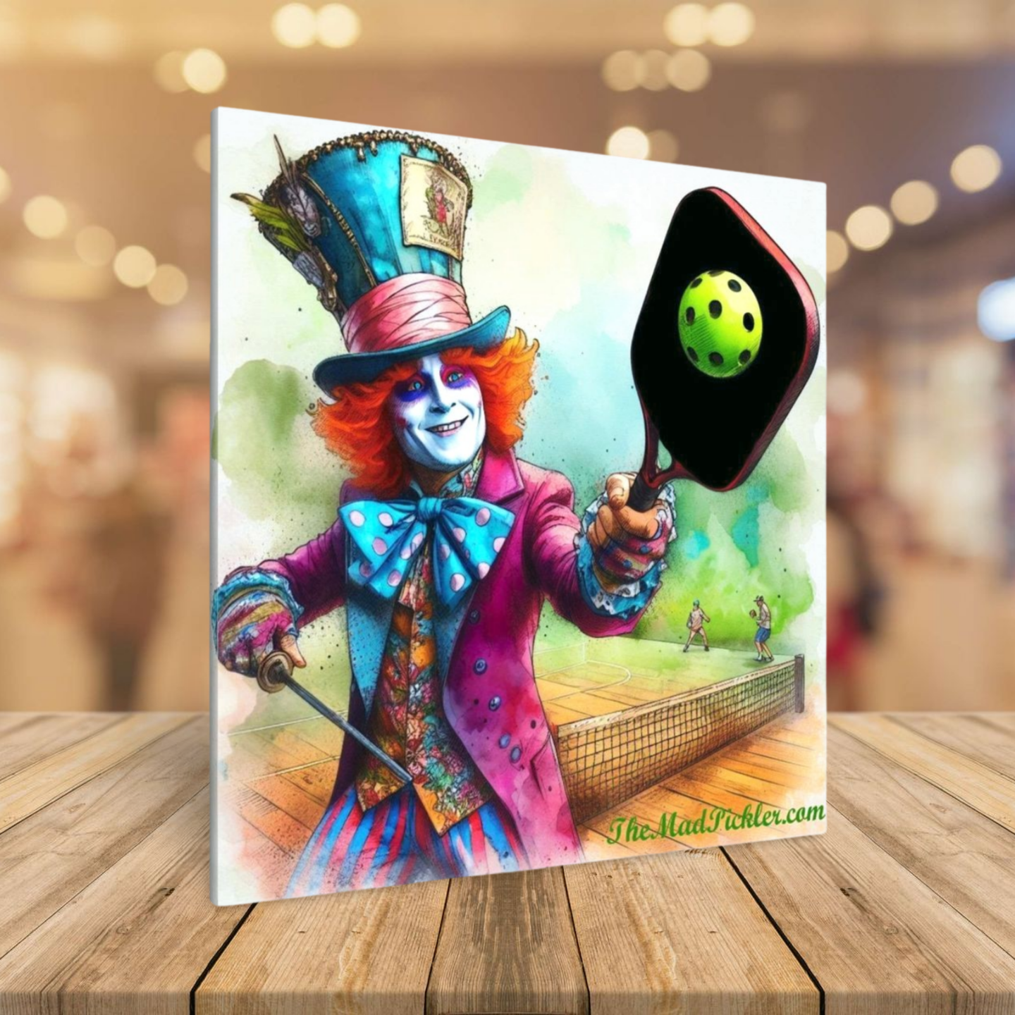 Alice In Wonderland - Mad Hatter Pickleball - Ready To Hang  Canvas Hi-Res Wall Artwork