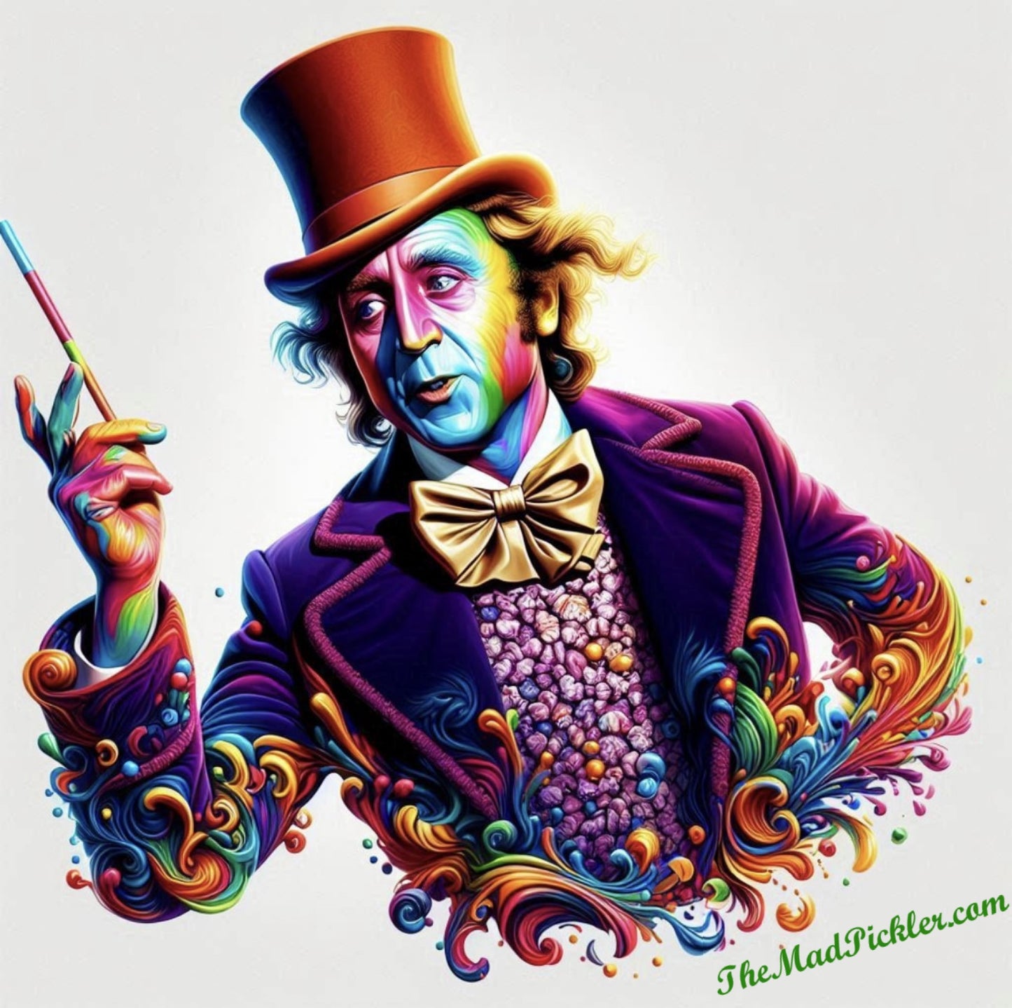 Willy Wonka - Lienzo decorativo de alta resolución para pared