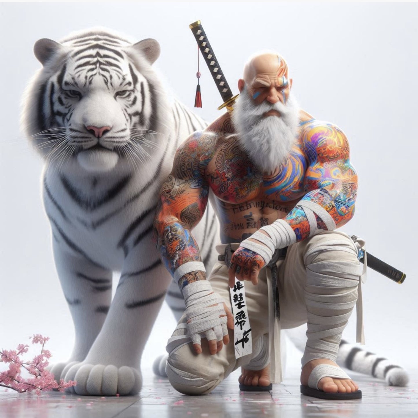 Mei, Zhono and White Tiger Fang - Set of 2 Canvas Hi-Res Wall Artwork