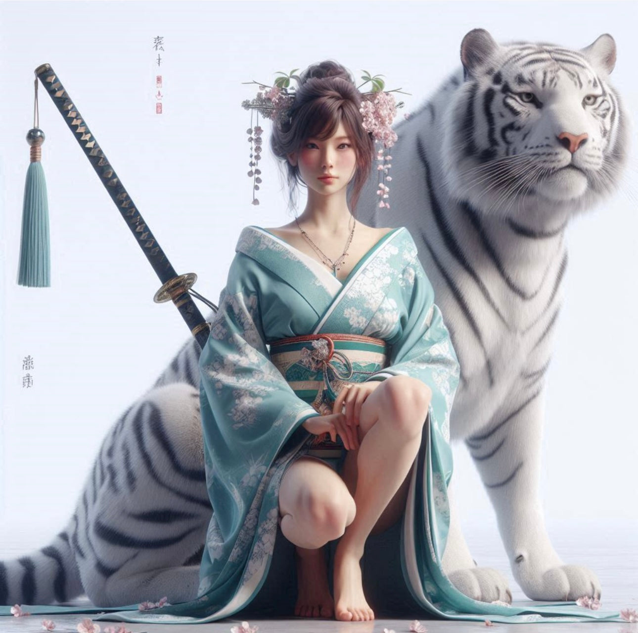 Mei, Zhono and White Tiger Fang - Set of 2 Canvas Hi-Res Wall Artwork