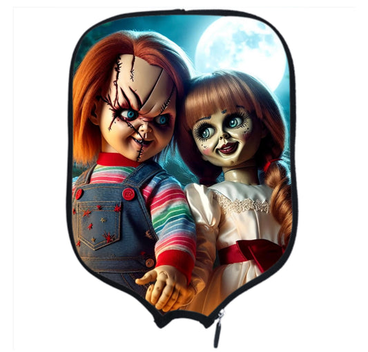 Chucky Loves Annabelle Pickleball Paddle Cover